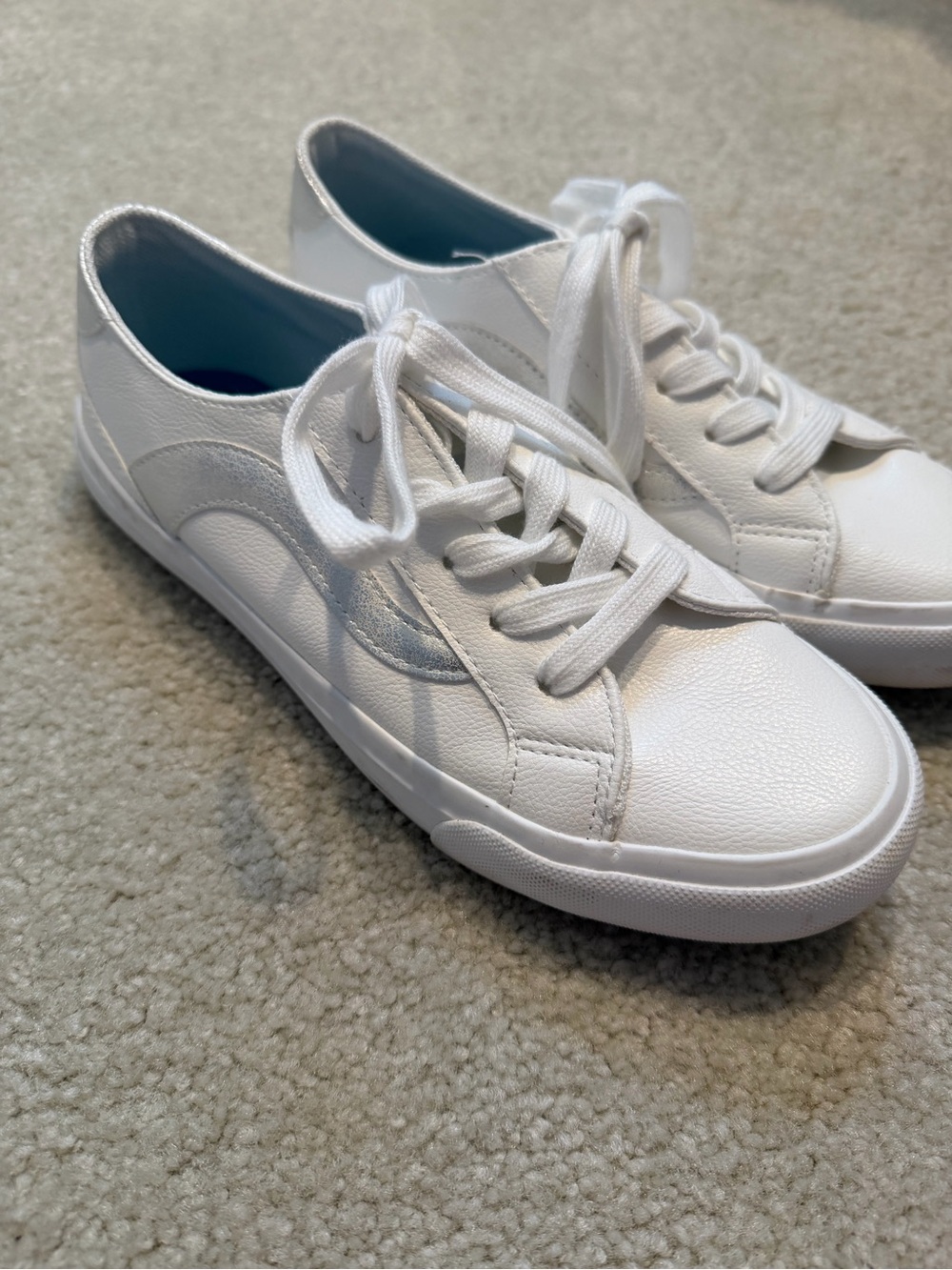 Women's White Low-Top Athletic Sneakers